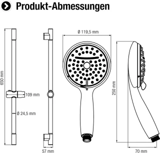 Verchroomde handdouche