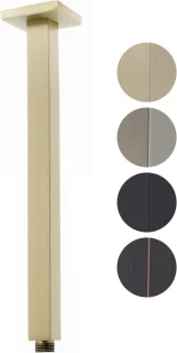 Verlengde rechte douchearm 60 cm vierkant geborsteld goud