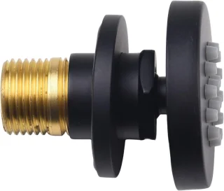 Verstelbare douchekop, G1/2 wandmontage, ronde draaibare zijspray met anti-verstoppingsproeier voor thuis, badkamer, spa-massage, 304 roestvrij staal, geborstelde afwerking, diameter 50 mm (zwart)