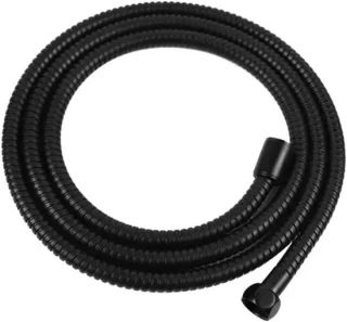 Verstelbare douchekop met slang, 14 cm, zwart