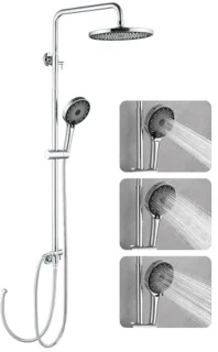 Verstelbare doucherailset met regendouchekop en handdouche
