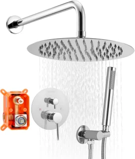 VEVOR Douchesysteemset 254 mm Ronde Regendouchekop Chroom