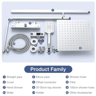 Vierkante Douche Mixer Set