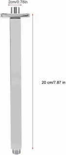 Vierkante douchearm 20 cm wandmontage