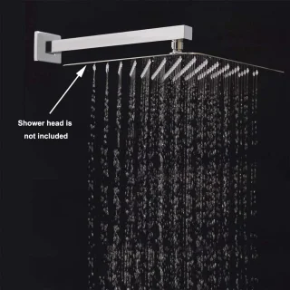 Vierkante douchearm verlenging 35 cm voor wandmontage