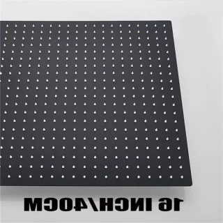 Vierkante douchekop regendouche 16 inch zwart