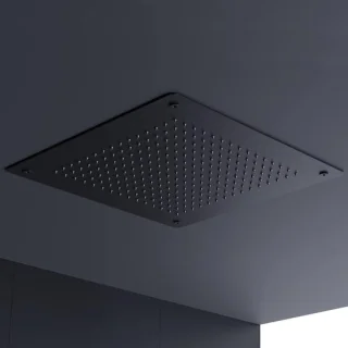 Vierkante douchekop regendouche plafond 50x50 cm zwart