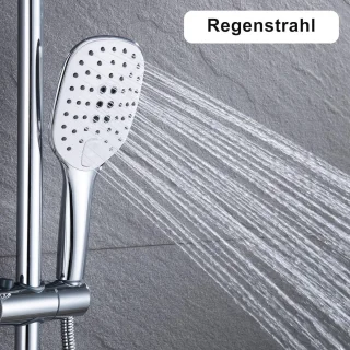 Vierkante handdouche met slang