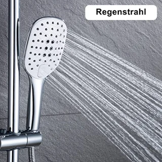 Vierkante handdouche met slang