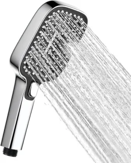 Vierkante handdouche zilver 135 cm