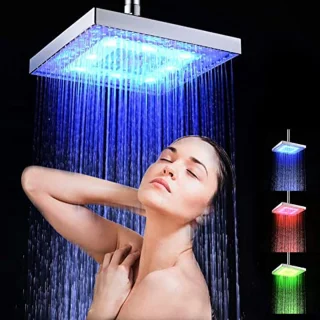 Vierkante LED douchekop