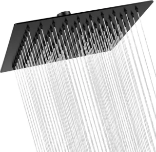 Vierkante regendouchekop 20 cm RVS 304 mat zwart