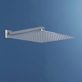 Vierkante regendouchekop 30 cm van rvs met douchearm