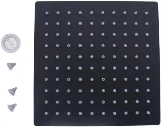 Vierkante regendouchekop hoofddouche zwart 8 inch