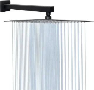 Vierkante regendouchekop - Overheaddouchekop - 8 inch - Mat zwart
