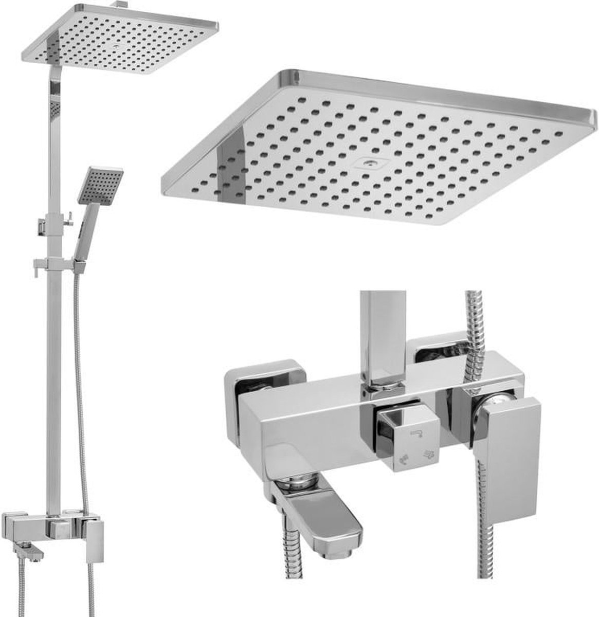 Viking Choice Doucheset Chroom 30cm met Badkraan