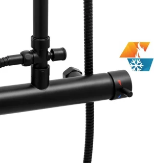 Viking Choice Doucheset Zwart 20cm Regendouche