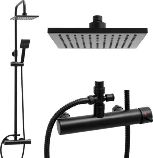 Viking Choice Doucheset Zwart 20cm Regendouche