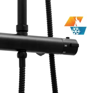 Viking Choice Regendouche Thermostaat 20 cm Zwart