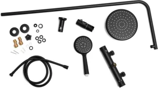Viking Choice Regendouche Thermostaat 20 cm Zwart