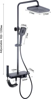 Viking Choice Regendoucheset 30 cm Zwart