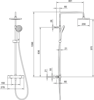 Villeroy & Boch Universal Showers Douchesysteem Wand Chroom