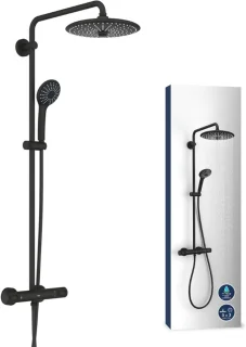 Vitalio Joy Douchesysteem Thermostaat Phantom Zwart Wandmontage