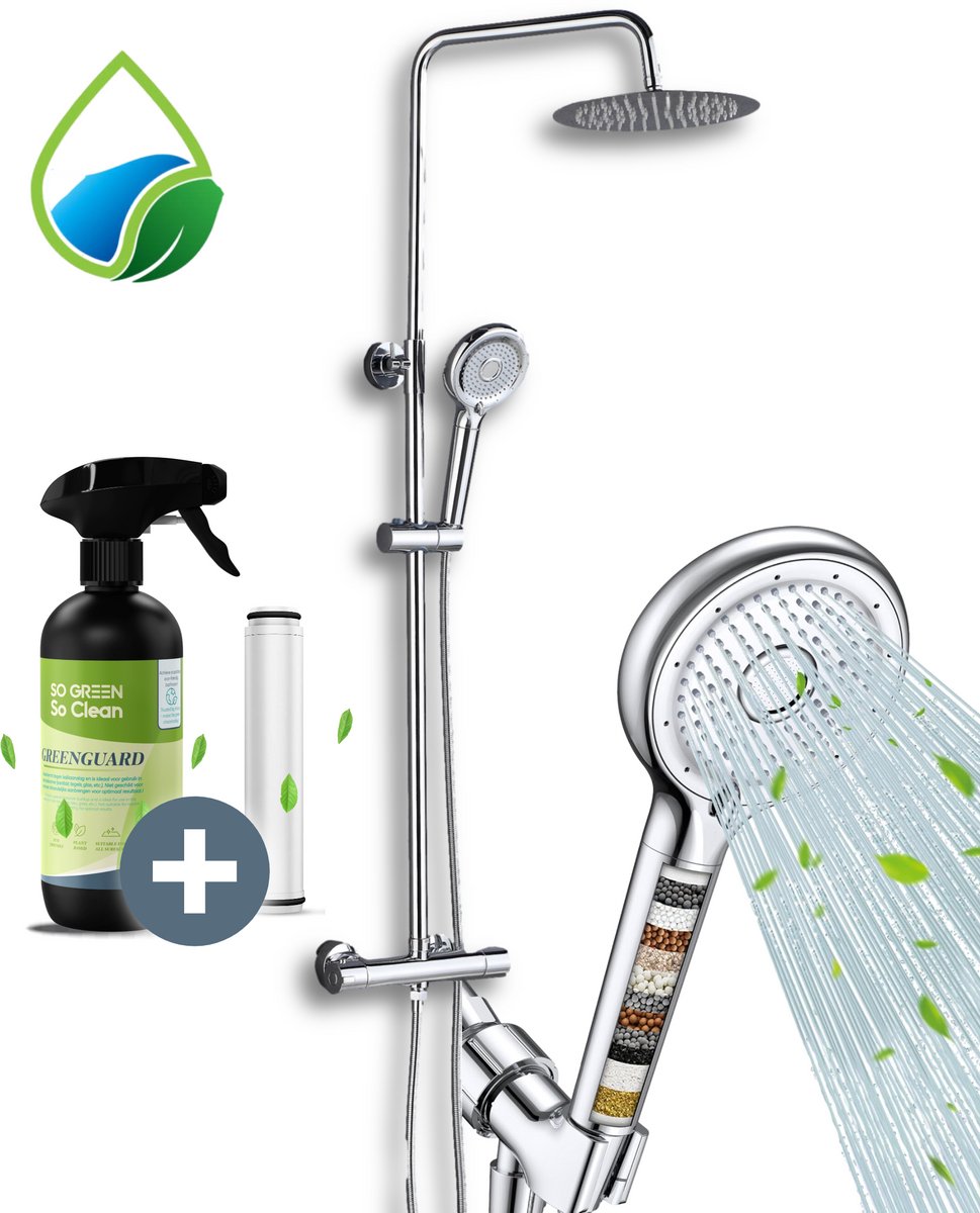De Vitasense Vitarain Regendouche Set met Thermostaatkraan in één oogopslag