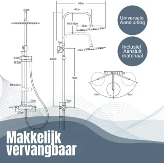 Vitasense Vitarain Regendouche Set Thermostaatkraan
