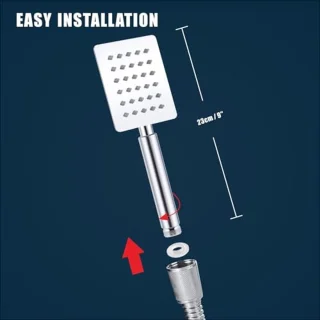 Voolan All-Metal Square Handheld Shower Head - Chrome
