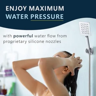 Voolan All-Metal Square Handheld Shower Head - Chrome