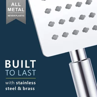 Voolan Square All-Metal Handheld Shower Head Chrome
