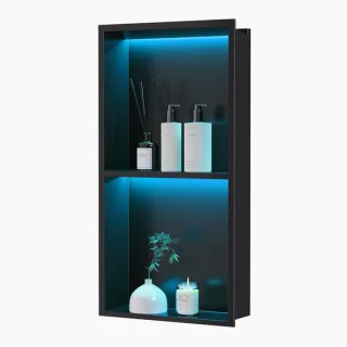 Wanddouche Douchebak 60 x 30 cm Zwart
