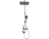 Wandgemonteerd thermostatisch 4-weg doucheset grijs