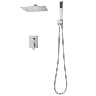 Wandgemonteerde regendoucheset chroom