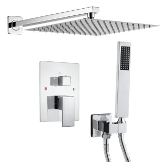 Wandgemonteerde regendoucheset chroom
