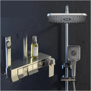 Wandmontage digitale thermostaat badkraan met regendouche