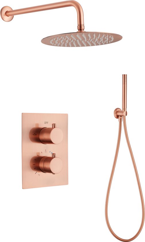 WEBO Atlanta Inbouw Regendoucheset 25cm Koper review