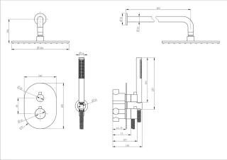 WEBO Atlanta inbouw regendoucheset chroom 25cm