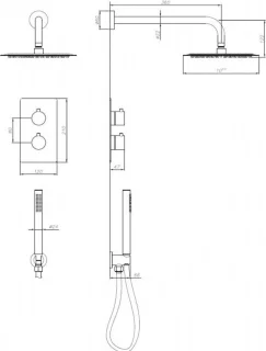 WEBO Atlanta Inbouw Regendoucheset Mat Zwart 25cm