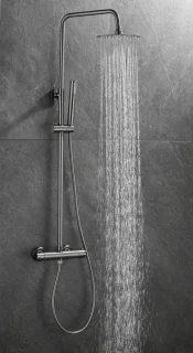 WEBO Atlanta Regendouche Gun Metal Thermostaat