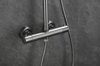 WEBO Atlanta Regendouche Gun Metal Thermostaat