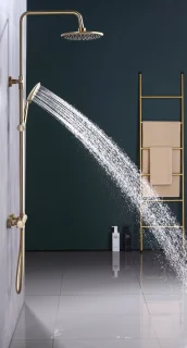 WEBO EUPHORIA Doucheset Regendouche Mat Goud Thermostaat