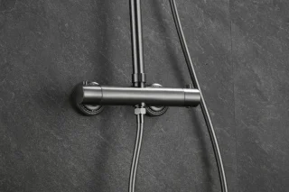 WEBO EUPHORIA Regendouche Gun Metal Thermostaatset