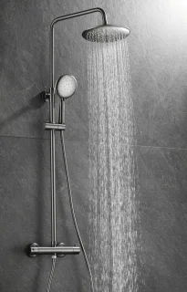 WEBO EUPHORIA Regendouche Gun Metal Thermostaatset