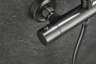 WEBO EUPHORIA Regendouche Gun Metal Thermostaatset