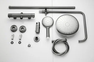 WEBO EUPHORIA Regendouche Gun Metal Thermostaatset