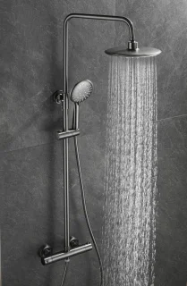 WEBO EUPHORIA Regendouche Gun Metal Thermostaatset