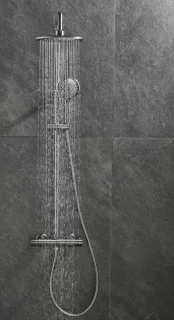 WEBO EUPHORIA Regendouche Gun Metal Thermostaatset