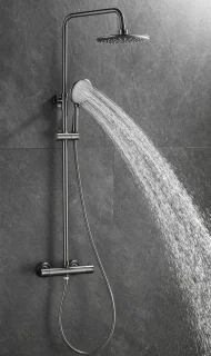 WEBO EUPHORIA Regendouche Gun Metal Thermostaatset